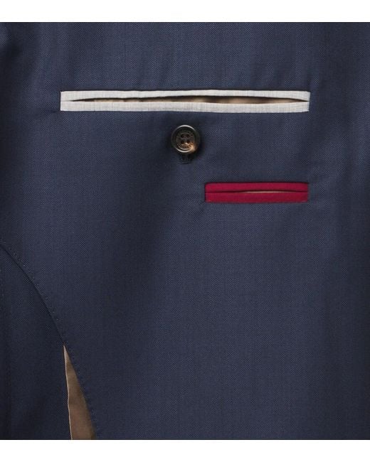 Brunello Cucinelli Blue Virgin Wool Suit for men
