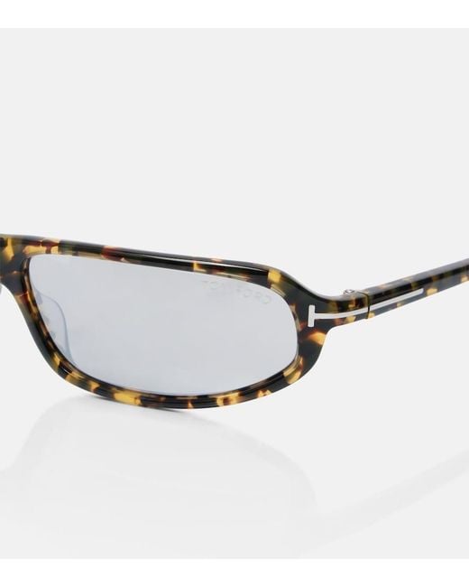 Tom Ford Brown Addison Thin Flat-Top Sunglasses