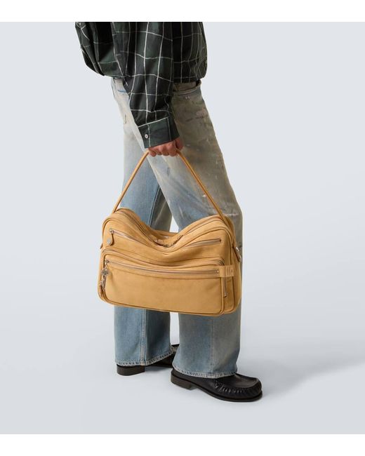 Acne Natural Camero Suede Shoulder Bag for men