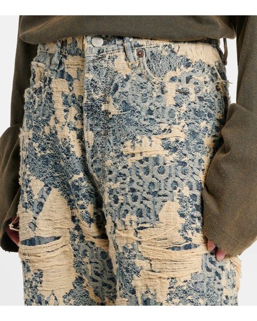 Jeans A Gamba Larga 1981 Monogram di Acne in Blue