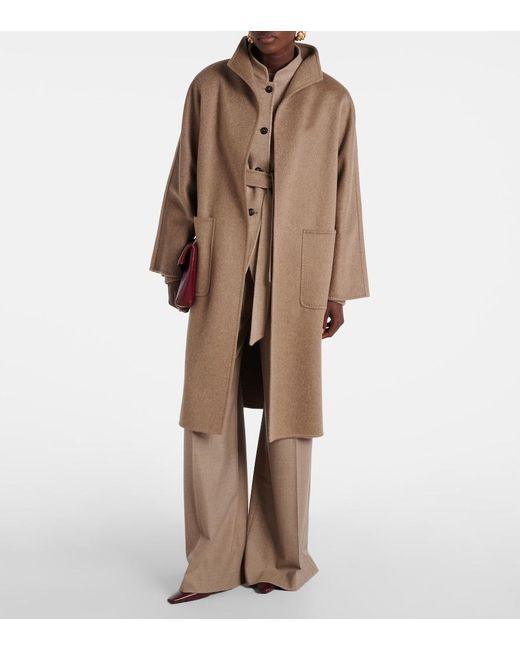 Max Mara Brown Lilia Cashmere Wrap Coat