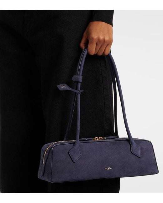 Alaïa Blue Le Teckel Suede Shoulder Bag