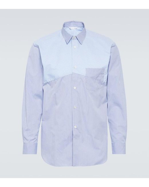 Camisa en popelin de algodon a cuadros Comme des Garçons de hombre de color Blue