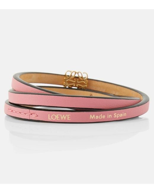 Loewe Pink Paula's Ibiza Armband Twist Anagram aus Leder