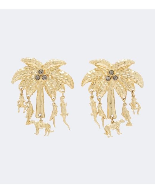 Jacquemus Metallic Palmier Embellished Drop Earrings