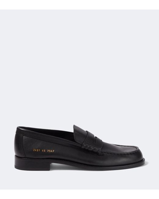 Common Projects Black Leather Penny Loafers for men
