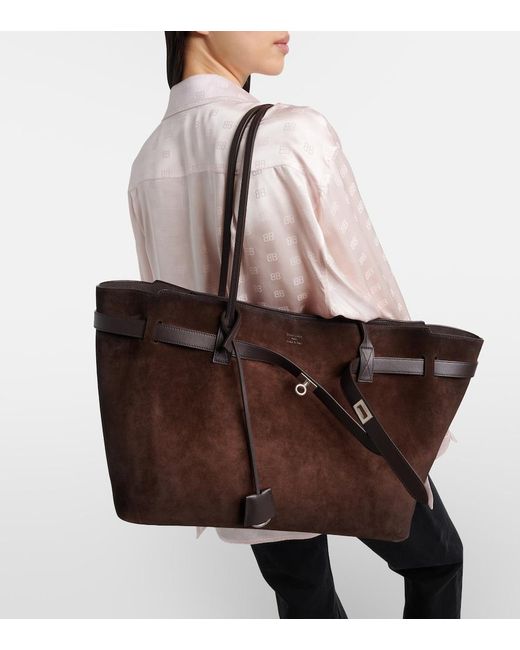 Balenciaga Brown Bel Air Large Suede Tote Bag