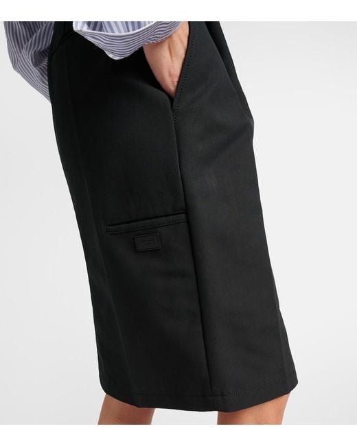 Tod's Black Cotton Midi Skirt