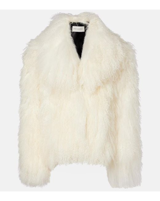Nour Hammour White Mirja Shearling Jacket