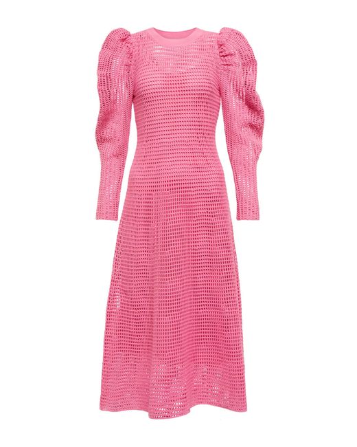 Ulla Johnson Cotton Marlena Knit Midi Dress in Pink Lyst