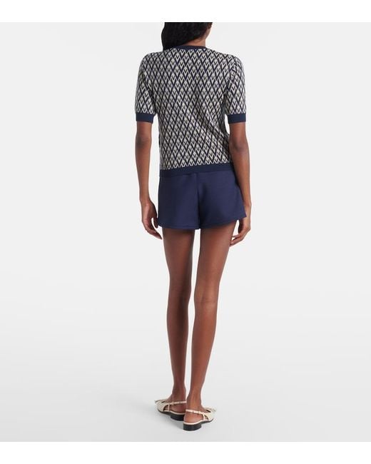 Valentino Black Toute La V Virgin Wool Sweater