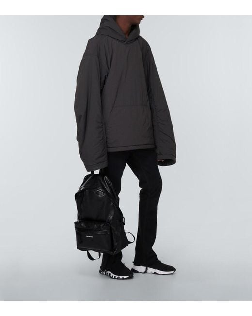 Balenciaga Black Leather Backpack for men