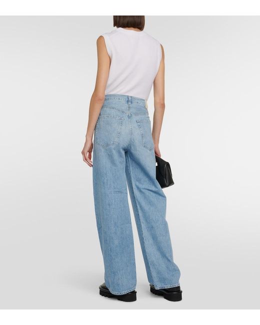 Citizens of Humanity Blue Brynn Low-Rise Wide-Leg Jeans