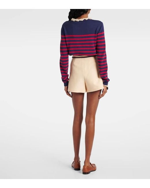 Shorts De Crepe Couture Valentino de color Natural