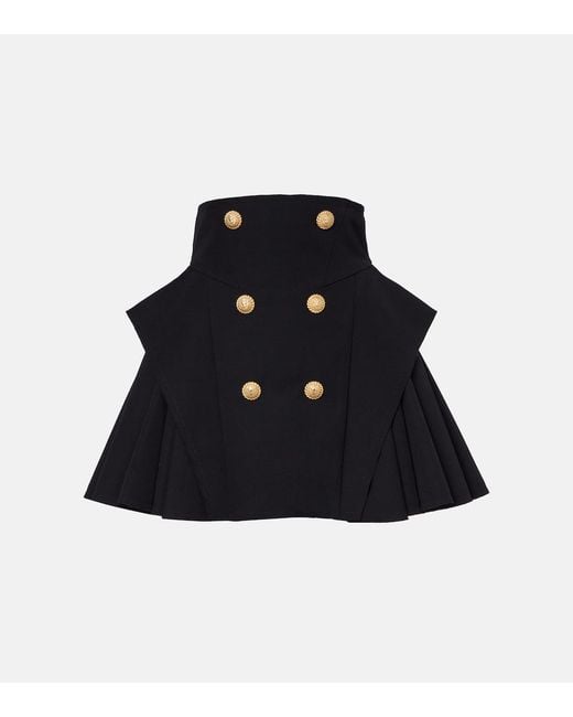 Balmain Blue Minirock Aus Schurwolle