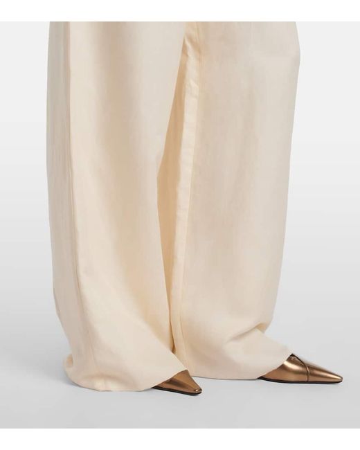 Pantaloni Gestro A Gamba Larga di Max Mara in Natural
