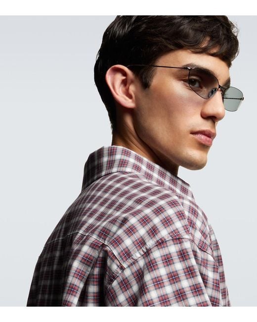 Balenciaga Gray Invisible 2.0 Rectangular Sunglasses for men