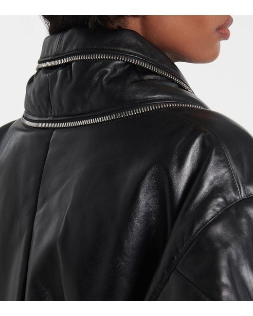 Givenchy Black Leather Bomber Jacket