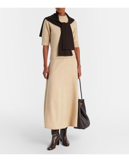 Extreme Cashmere Natural N°388 Ease Cashmere-Blend Maxi Skirt