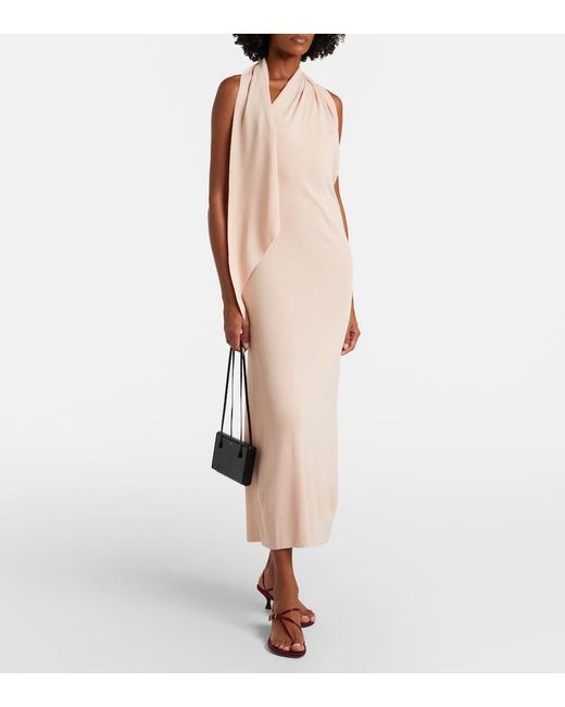 Altuzarra Pink Mitchell Scarf-Detail Midi Dress