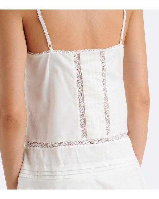 Staud White Corinna Embroidered Cotton Voile Minidress