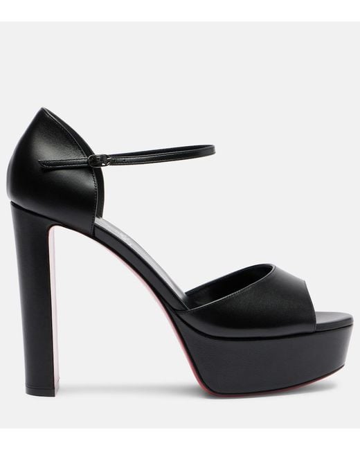 Christian Louboutin Black Sandaloo 130 Leather Heeled Sandals