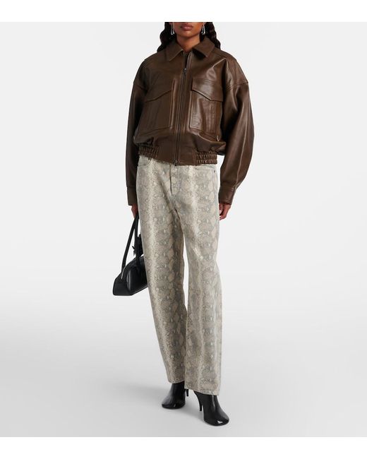 Citizens of Humanity Natural Miro Snake-Print Barrel-Leg Jeans