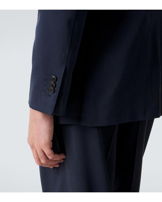 Saman Amel Blue Silk Suit Jacket for men