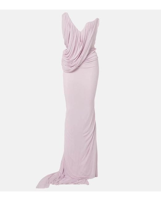 Maticevski Pink Systema Draped Jersey Gown