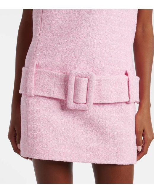 Vestido Corto De Tweed De Algodon Patou de color Pink