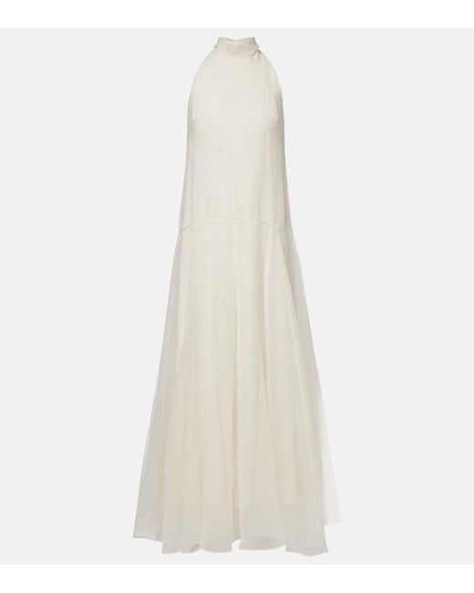 Brunello Cucinelli White Silk Gown