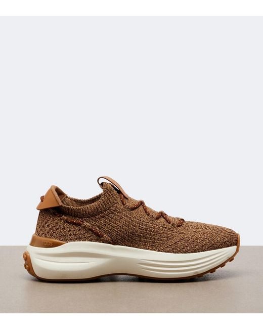 Tod's Brown Knitted Sneakers