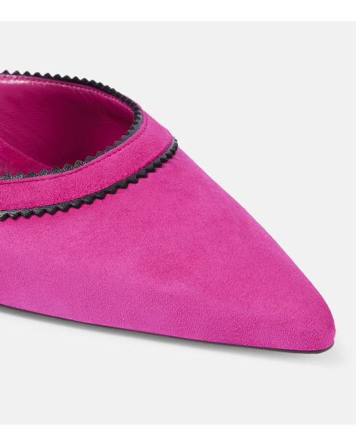 Manolo Blahnik Pink Brontiamusa 70 Suede Mules