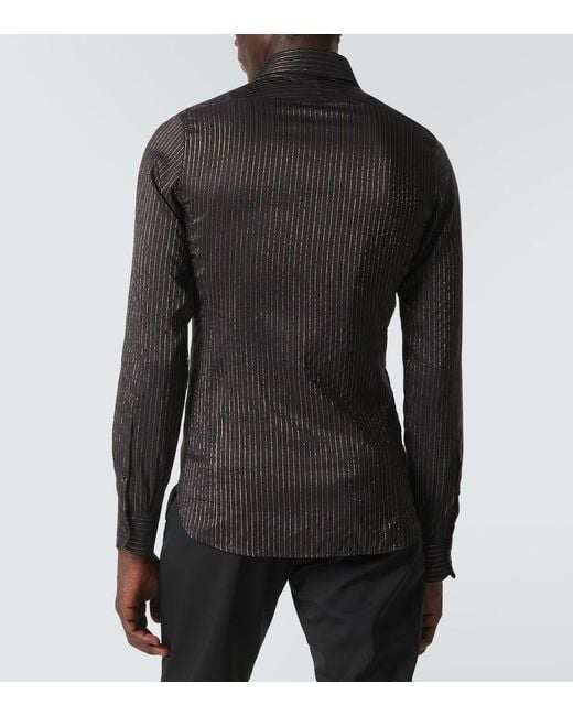 Tom Ford Black Pinstripe Silk Shirt for men