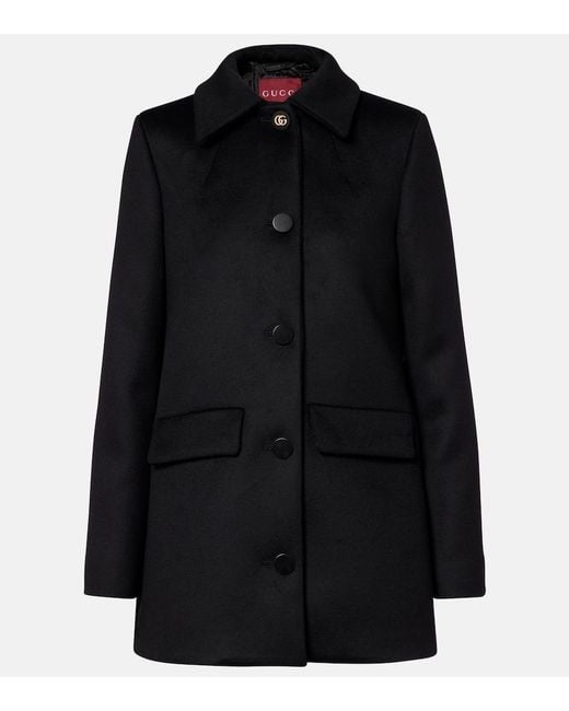 Gucci Black Double G Wool Coat