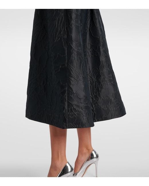 Rebecca Vallance Black Petra Belted Jacquard Bustier Dress