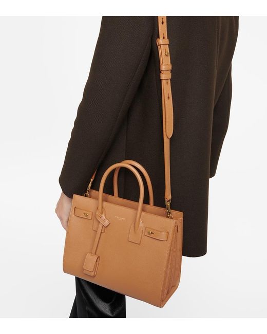 Saint Laurent Brown Sac De Jour Baby Small Leather Tote Bag
