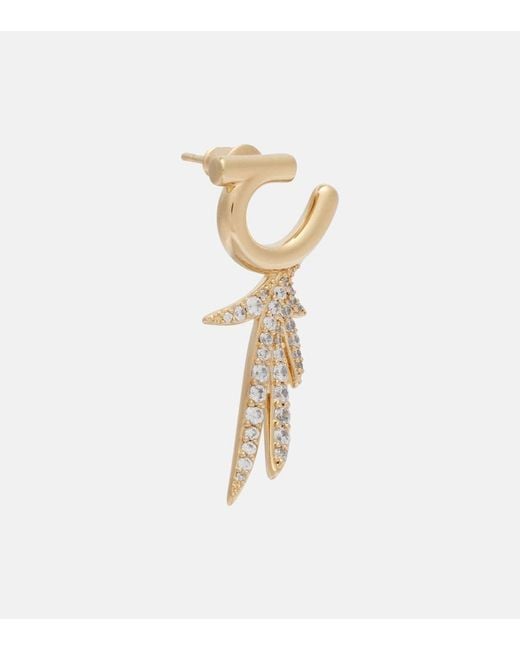 Ferragamo White Crystal-Embellished Earrings