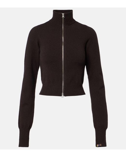 Extreme Cashmere Black N°302 Lemon Cashmere-Blend Zip-Up Cardigan