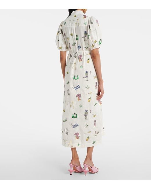 ALÉMAIS White Play Embroidered Shirt Dress