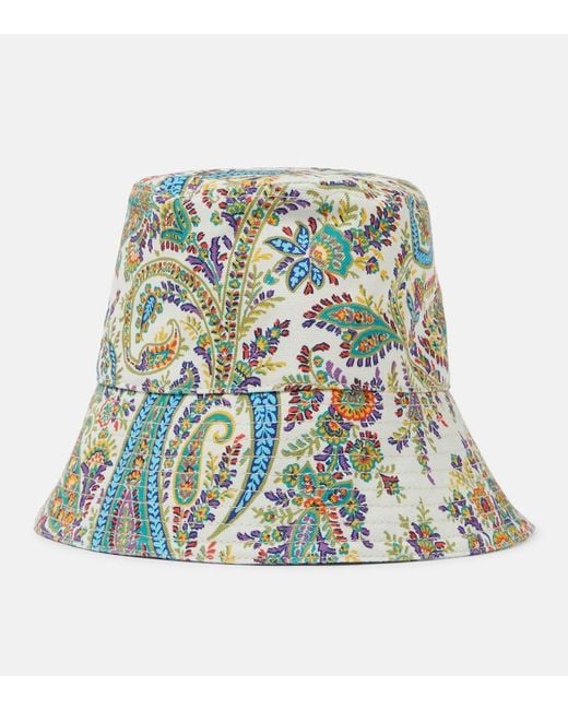 Etro Green Bedruckter Hut Aus Baumwolle