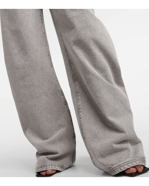 The Attico Gray Effie Mid-rise Barrel-leg Jeans