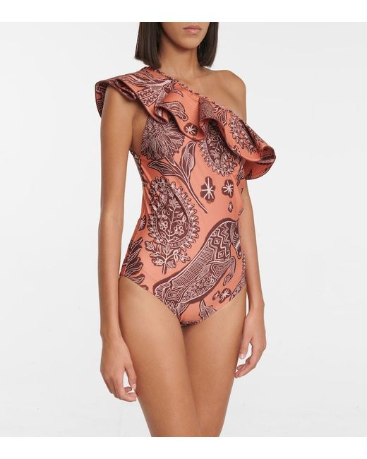 Johanna Ortiz Brown Incaico Printed Swimsuit