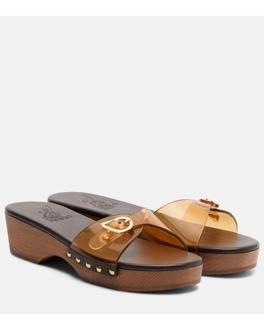 Ancient Greek Sandals Brown Omonia Clogs