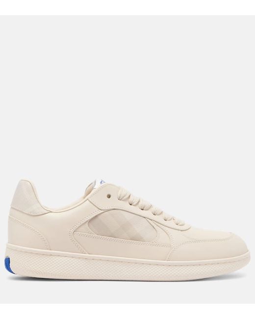 Burberry White Terrace Check Sneakers