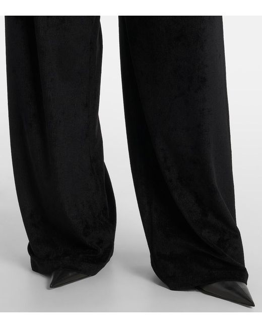Balenciaga Black High-Rise Wide-Leg Pants