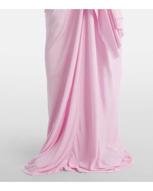 Christopher Esber Pink Vivenda Draped Jersey Maxi Dress