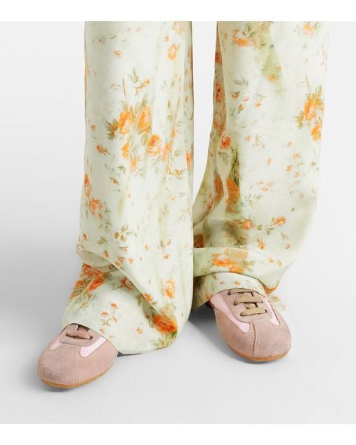 McQueen Pink Boxe Suede And Leather Sneakers