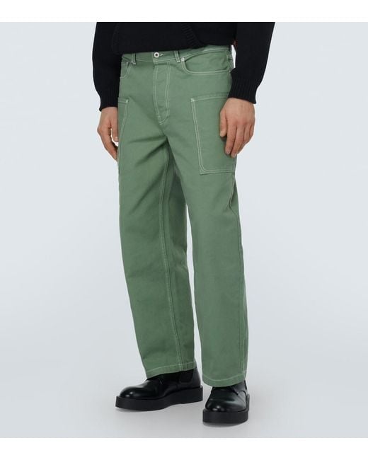 KENZO Green Low-Rise Wide-Leg Jeans for men