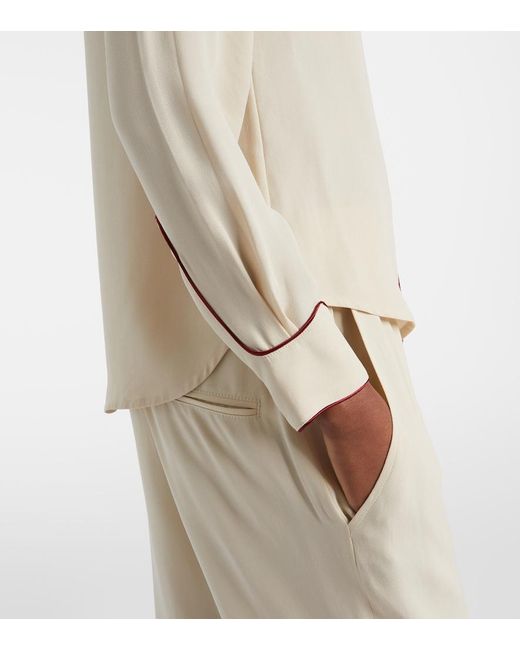 Isabel Marant Natural Yzea Beaded Cady Shirt